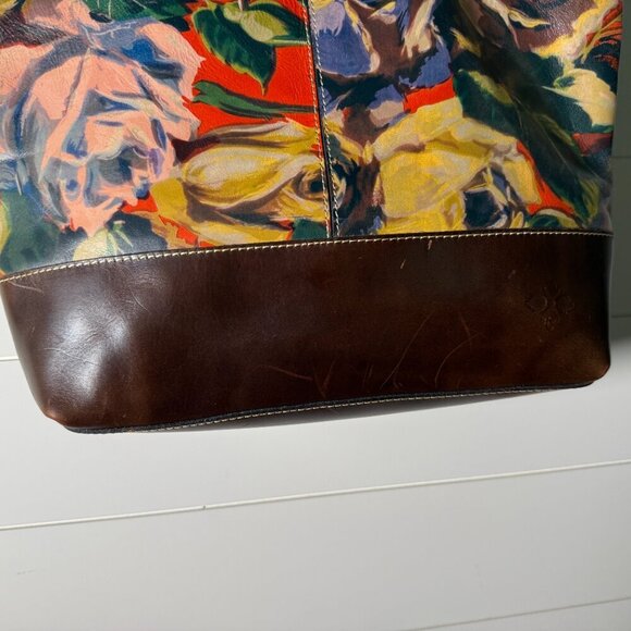 Patricia Nash Purse Floral/Leaves Multicolor with Dark Brown Accents - Picture 13 of 14